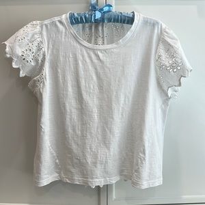 White Cotton top. New without tags, Large but fits like a medium.